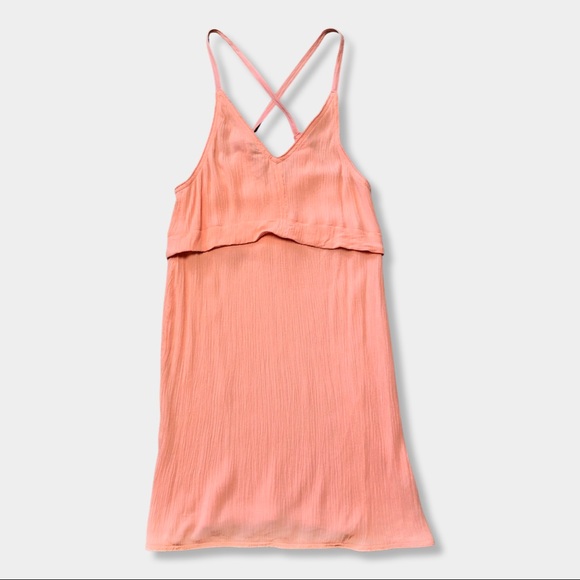 Wilfred Dresses Aritzia Wilfred Peach Gauze Criss Cross Back Tank